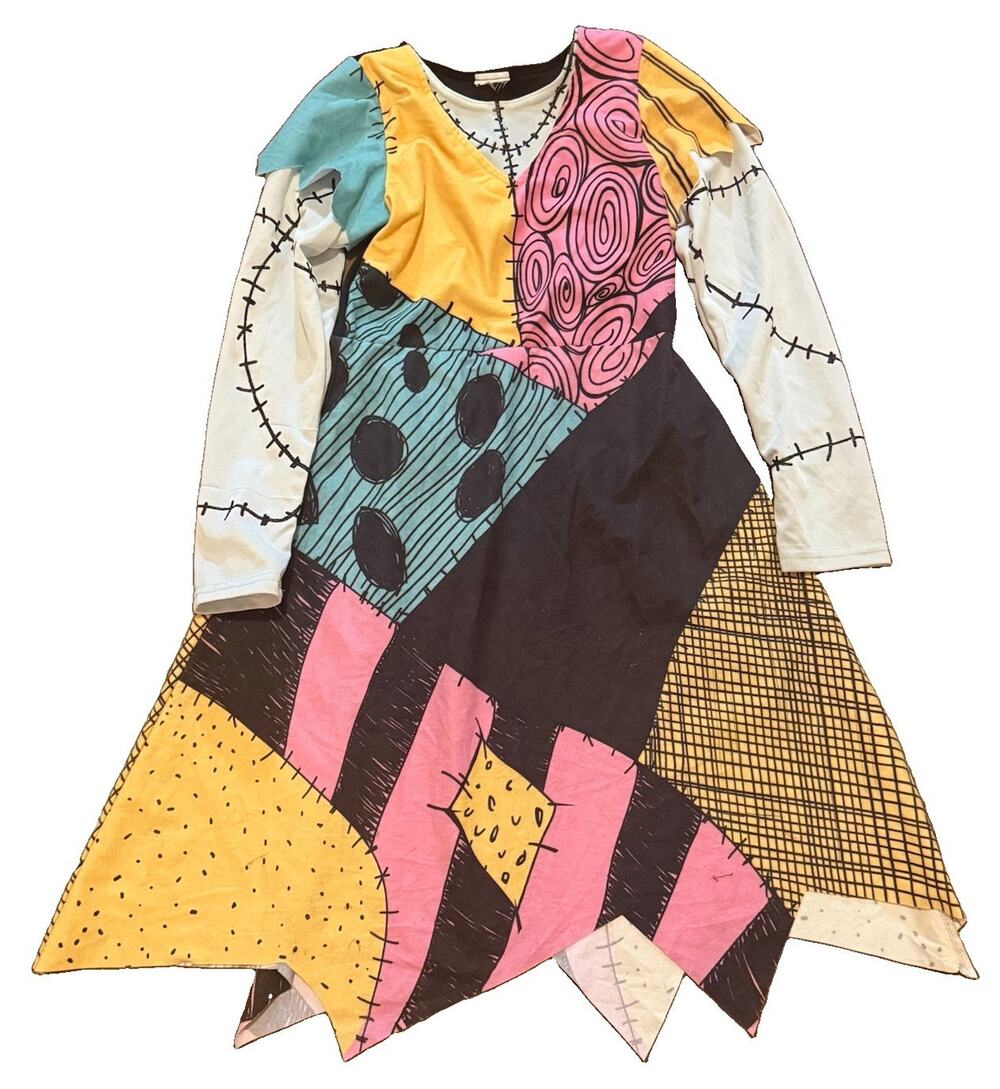 Disney Sally Nightmare Before Christmas Girls Dress 9-10 Long Sleeve Halloween